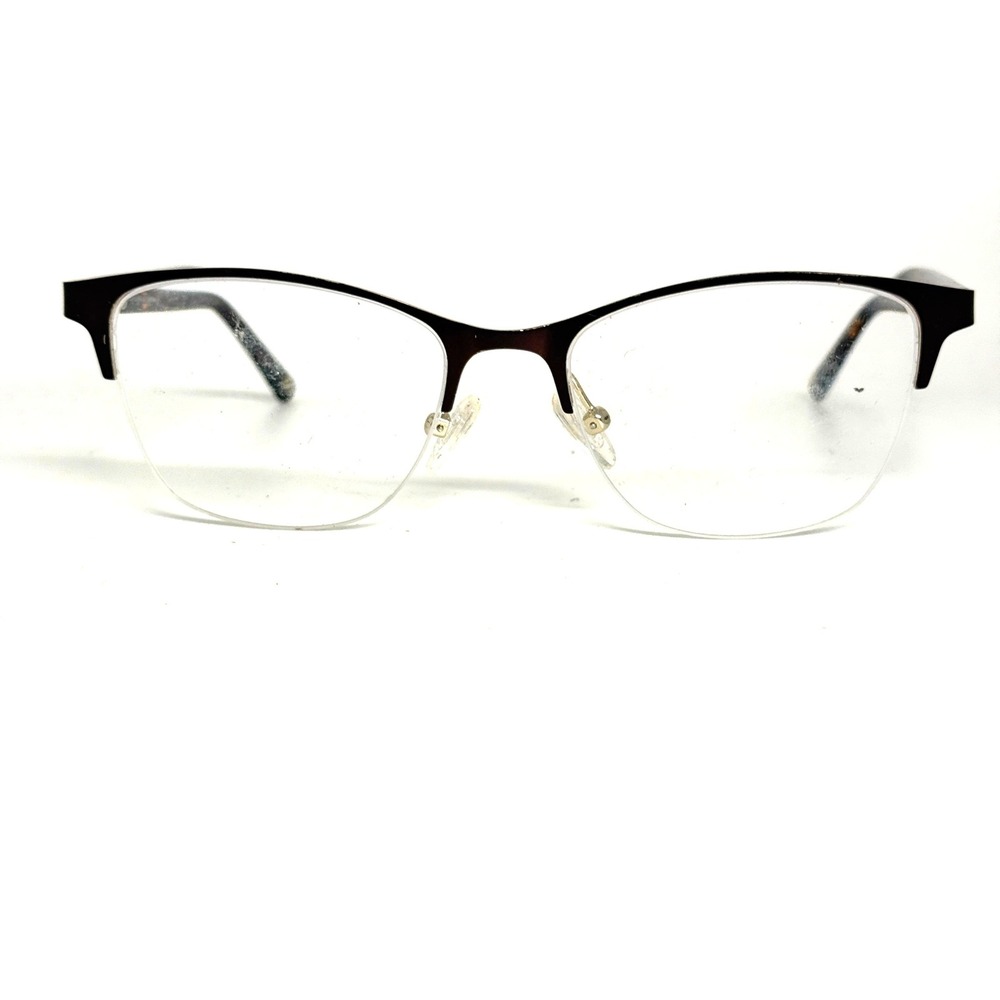 Linda Evans 392 Brown 135 Cat Eye Half Rim Eyeglasses Frames Sans Pareil Inc